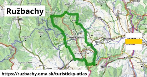 ikona Ružbachy: 31 km trás turisticky-atlas v ruzbachy