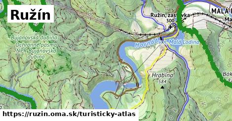 ikona Ružín: 22 km trás turisticky-atlas v ruzin