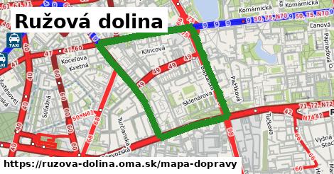 ikona Ružová dolina: 65 km trás mapa-dopravy v ruzova-dolina