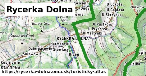 ikona Turistická mapa turisticky-atlas v rycerka-dolna