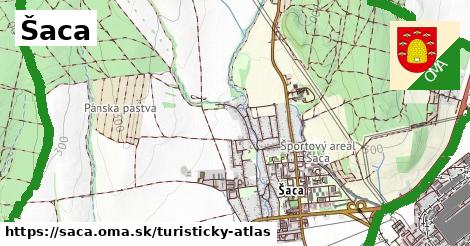 ikona Šaca: 0 m trás turisticky-atlas v saca