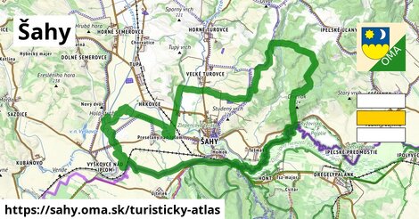 ikona Šahy: 28 km trás turisticky-atlas v sahy