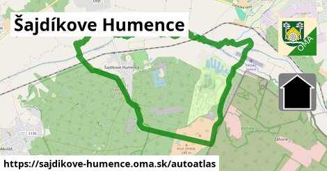 ikona Mapa autoatlas v sajdikove-humence