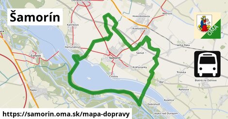 ikona Šamorín: 62 km trás mapa-dopravy v samorin