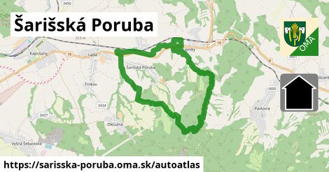 ikona Mapa autoatlas v sarisska-poruba