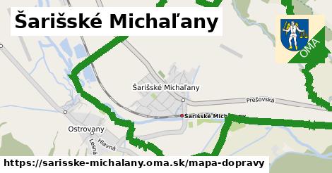 ikona Šarišské Michaľany: 9,9 km trás mapa-dopravy v sarisske-michalany