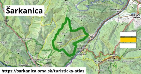 ikona Šarkanica: 5,6 km trás turisticky-atlas v sarkanica