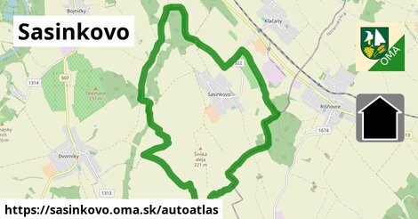 ikona Mapa autoatlas v sasinkovo