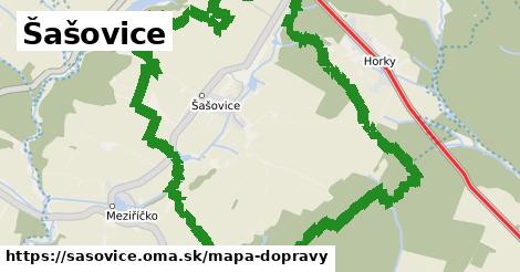 ikona Šašovice: 0 m trás mapa-dopravy v sasovice
