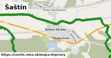 ikona Šaštín: 13,2 km trás mapa-dopravy v sastin