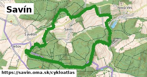 ikona Savín: 2,3 km trás cykloatlas v savin