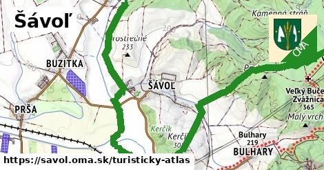 ikona Šávoľ: 0 m trás turisticky-atlas v savol