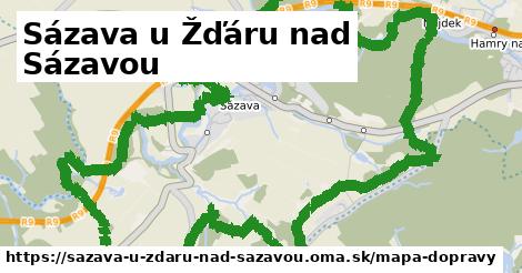 ikona Sázava u Žďáru nad Sázavou: 3,1 km trás mapa-dopravy v sazava-u-zdaru-nad-sazavou