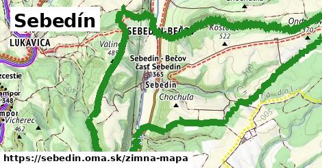 ikona Sebedín: 0 m trás zimna-mapa v sebedin