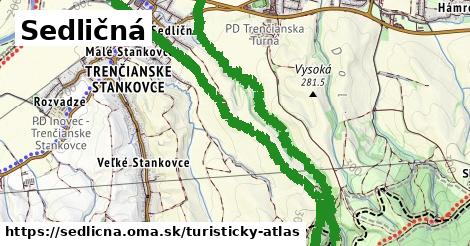 ikona Sedličná: 1,41 km trás turisticky-atlas v sedlicna