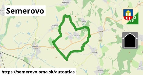 ikona Mapa autoatlas v semerovo