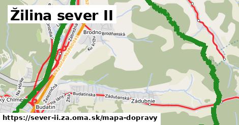 ikona Žilina sever II: 125 km trás mapa-dopravy v sever-ii.za