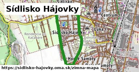 ikona Sídlisko Hájovky: 0 m trás zimna-mapa v sidlisko-hajovky