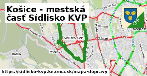 ikona Košice - mestská časť Sídlisko KVP: 32 km trás mapa-dopravy v sidlisko-kvp.ke