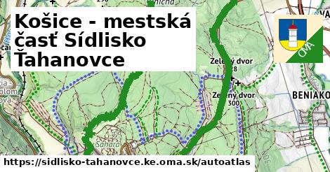 ulice v Košice - mestská časť Sídlisko Ťahanovce