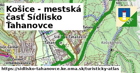 ikona Košice - mestská časť Sídlisko Ťahanovce: 2,9 km trás turisticky-atlas v sidlisko-tahanovce.ke