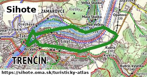 ikona Sihote: 75 m trás turisticky-atlas v sihote