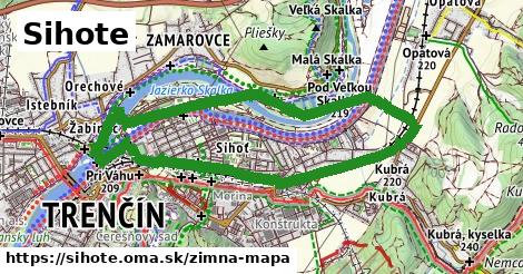 ikona Sihote: 0 m trás zimna-mapa v sihote