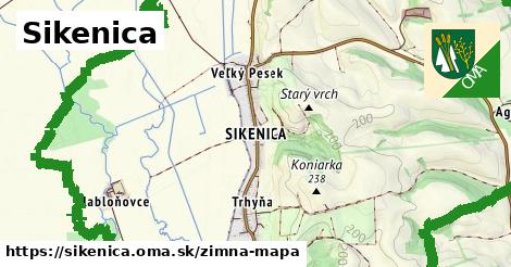 ikona Sikenica: 0 m trás zimna-mapa v sikenica