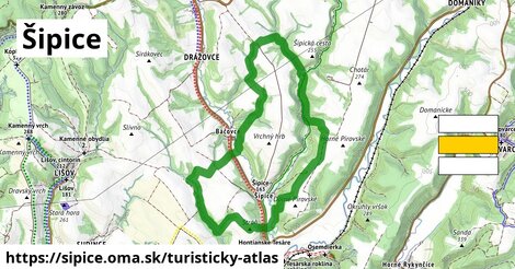 ikona Šipice: 4,1 km trás turisticky-atlas v sipice