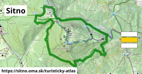 ikona Sitno: 5,8 km trás turisticky-atlas v sitno