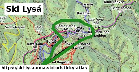 ikona Turistická mapa turisticky-atlas v ski-lysa