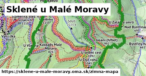 ikona Sklené u Malé Moravy: 27 km trás zimna-mapa v sklene-u-male-moravy