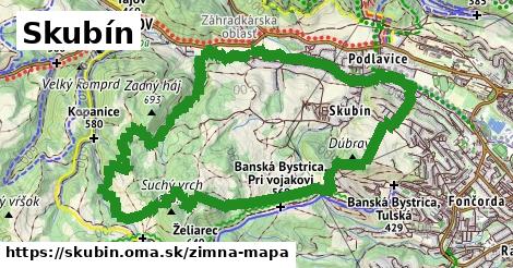 ikona Skubín: 1,80 km trás zimna-mapa v skubin