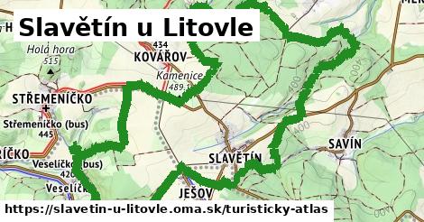 ikona Slavětín u Litovle: 1,92 km trás turisticky-atlas v slavetin-u-litovle