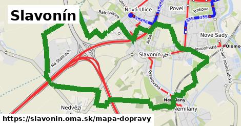 ikona Slavonín: 69 km trás mapa-dopravy v slavonin