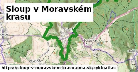 ikona Sloup v Moravském krasu: 11,8 km trás cykloatlas v sloup-v-moravskem-krasu