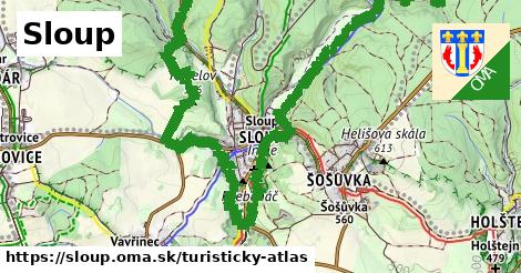 ikona Sloup: 14,0 km trás turisticky-atlas v sloup