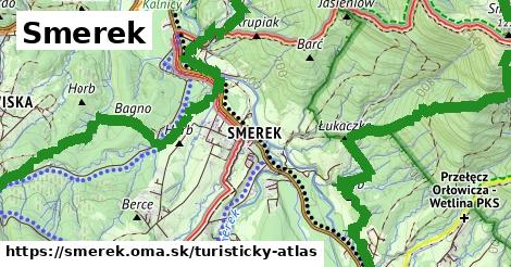 ikona Smerek: 39 km trás turisticky-atlas v smerek