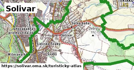 ikona Solivar: 9,0 km trás turisticky-atlas v solivar