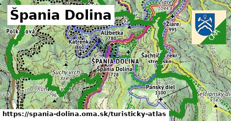 ikona Špania Dolina: 52 km trás turisticky-atlas v spania-dolina