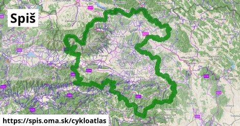 ikona Spiš: 2 069 km trás cykloatlas v spis