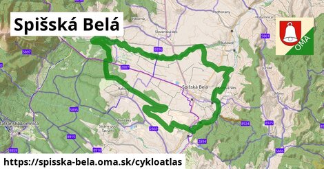 ikona Spišská Belá: 33 km trás cykloatlas v spisska-bela