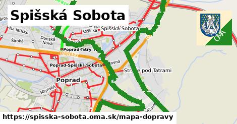 ikona Spišská Sobota: 69 km trás mapa-dopravy v spisska-sobota