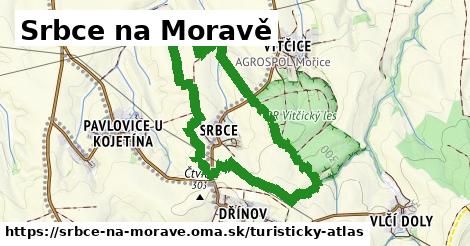 ikona Srbce na Moravě: 0 m trás turisticky-atlas v srbce-na-morave