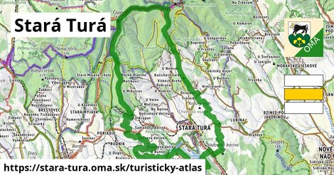 ikona Stará Turá: 33 km trás turisticky-atlas v stara-tura