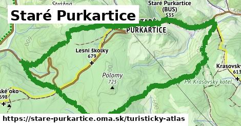 ikona Staré Purkartice: 9,2 km trás turisticky-atlas v stare-purkartice