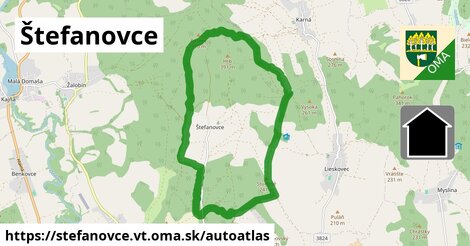 ikona Mapa autoatlas v stefanovce.vt