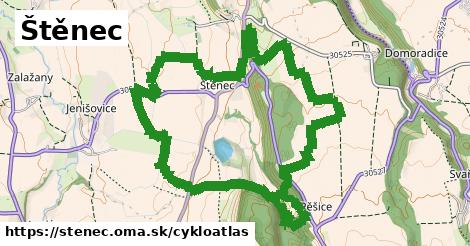 ikona Štěnec: 4,7 km trás cykloatlas v stenec