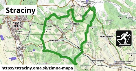 ikona Straciny: 0 m trás zimna-mapa v straciny