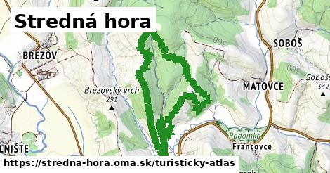 ikona Stredná hora: 0 m trás turisticky-atlas v stredna-hora